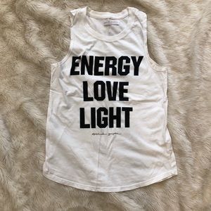 Spiritual Gangster “Energy Love Light” White Tank